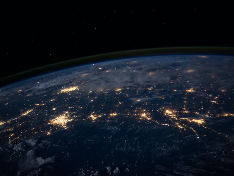 Night photo of Earth with lights